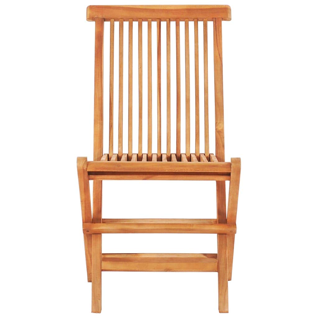 3-Piece Teak Wood Bistro Set with Green Cushions - Foldable Outdoor Patio Table and Chairs for Garden, Balcony, or Poolside Dining