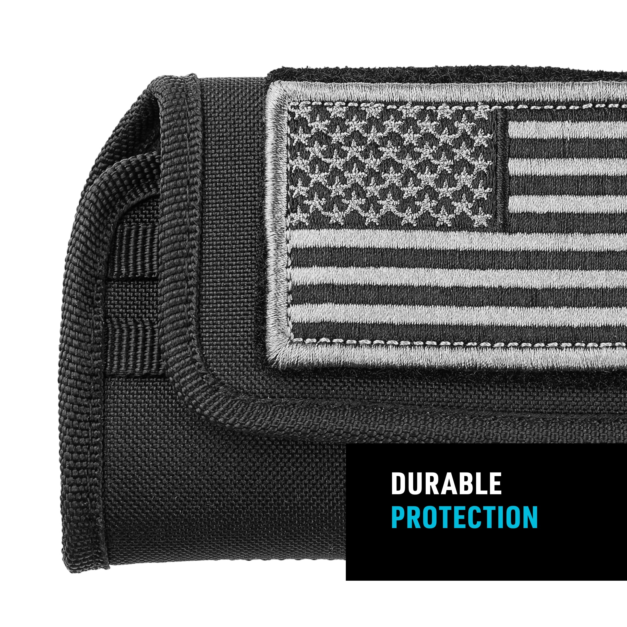 Nite Ize Clip Case Universal Horizontal Phone Holster - Protective Belt Clip Phone Pouch for iPhone, Samsung & Most Smartphones - XL Size with USA Patch - Perfect for Hiking, Work & Outdoor Activities