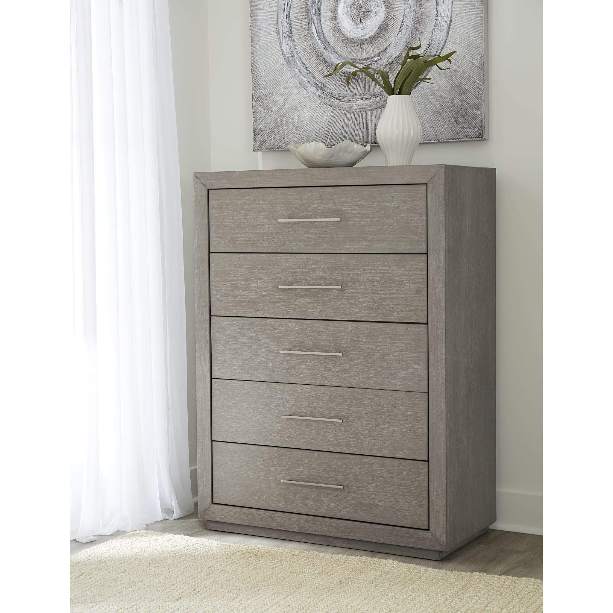 Melbourne 5-Drawer Dresser in Mineral Finish - Modern Bedroom Storage Organizer for Clothes & Accessories (2024)