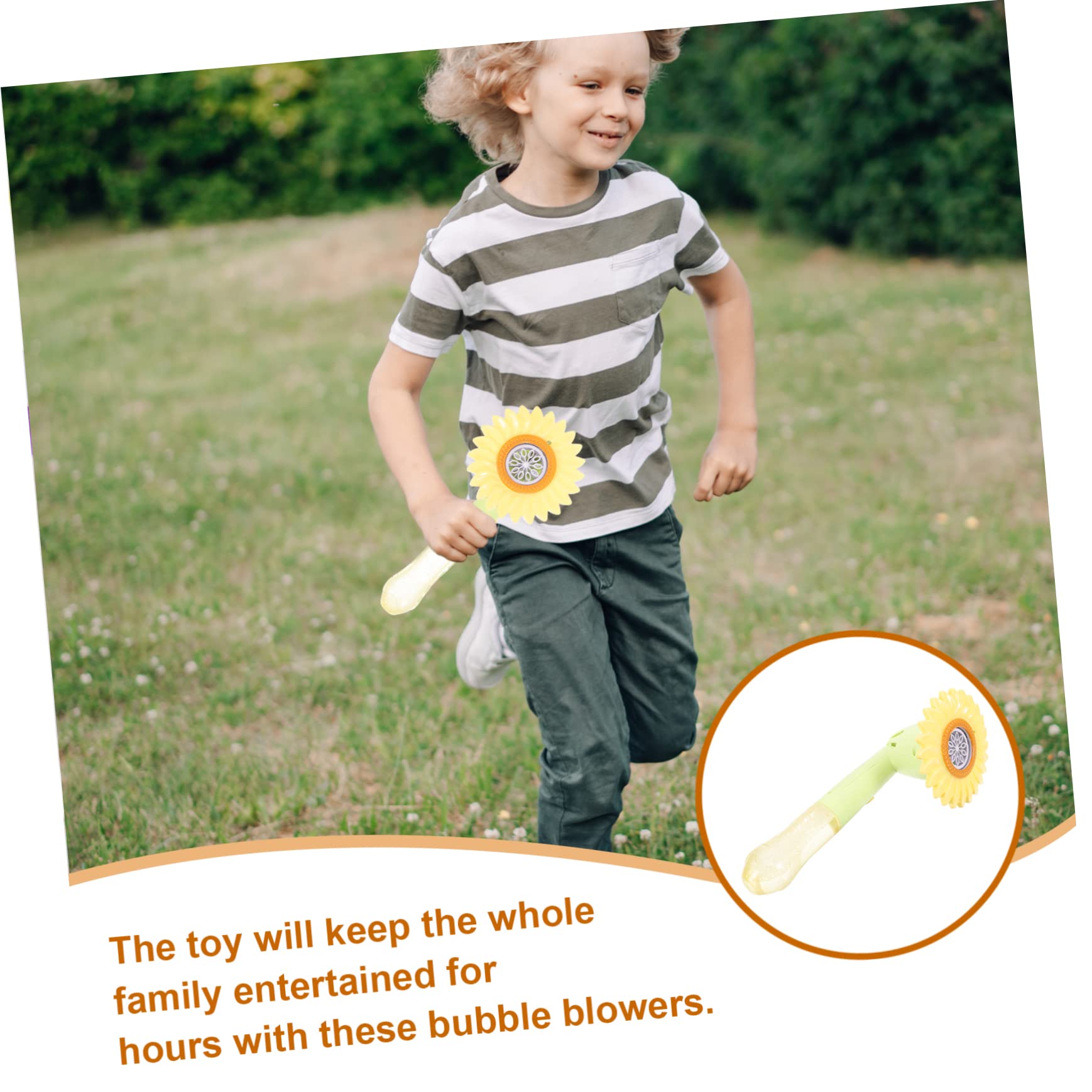 Sunflower Bubble Blower Machine - Battery Powered Bubble Maker for Kids, Outdoor Play, Parties & Events - Fun Plastic Bubble Toy for Garden, Park & Backyard Activities
