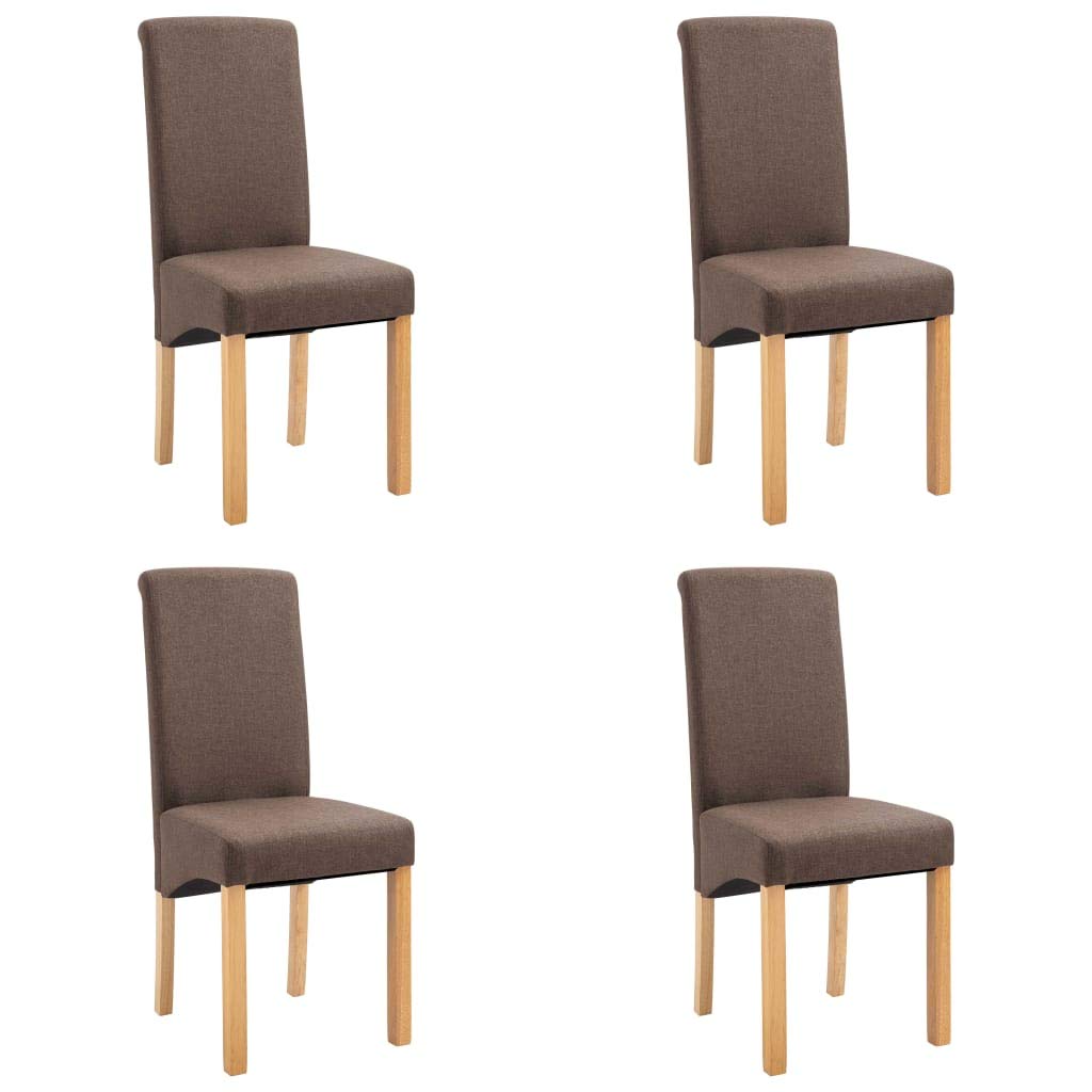 4-Piece Modern Brown Fabric Dining Chairs Set - Comfortable Kitchen Chairs for Dining Room, Living Room, Bedroom & Restaurant Use