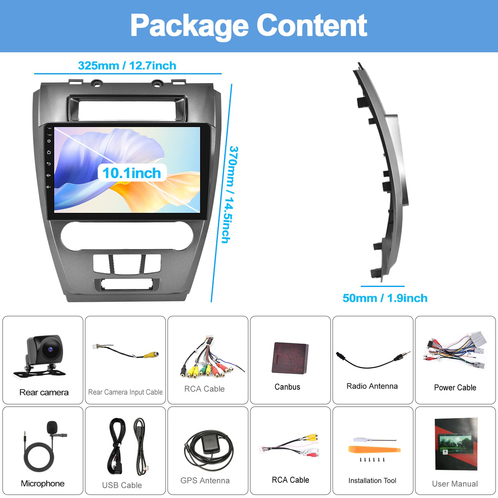 2+32GB CAMECHO Android 11 Car Stereo for Ford Fusion 2010-2012 | 10.1
