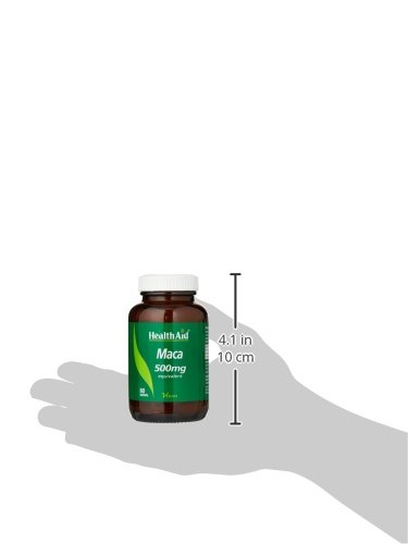 HealthAid Maca Root 500mg Supplement - 60 Tablets for Energy, Stamina & Hormonal Balance - Natural Peruvian Maca Powder Capsules for Men & Women - Boost Vitality & Endurance for Workouts & Daily Activities