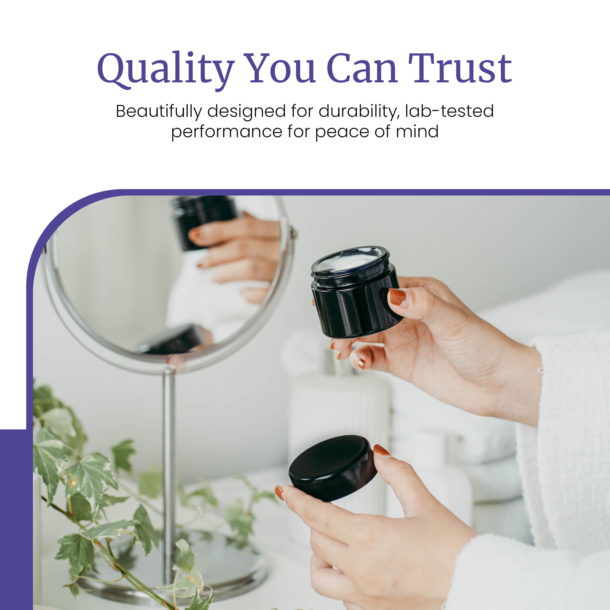 **Black UV-Protected 50ml (1.7 fl oz) Infinity Jars - Refillable Glass Cosmetic Containers for DIY Beauty, Creams & Ointments | Travel-Friendly, Leak-Proof & Sample Pack of 10 | Perfect for Skincare, Essential Oils & Mini Beauty Products**