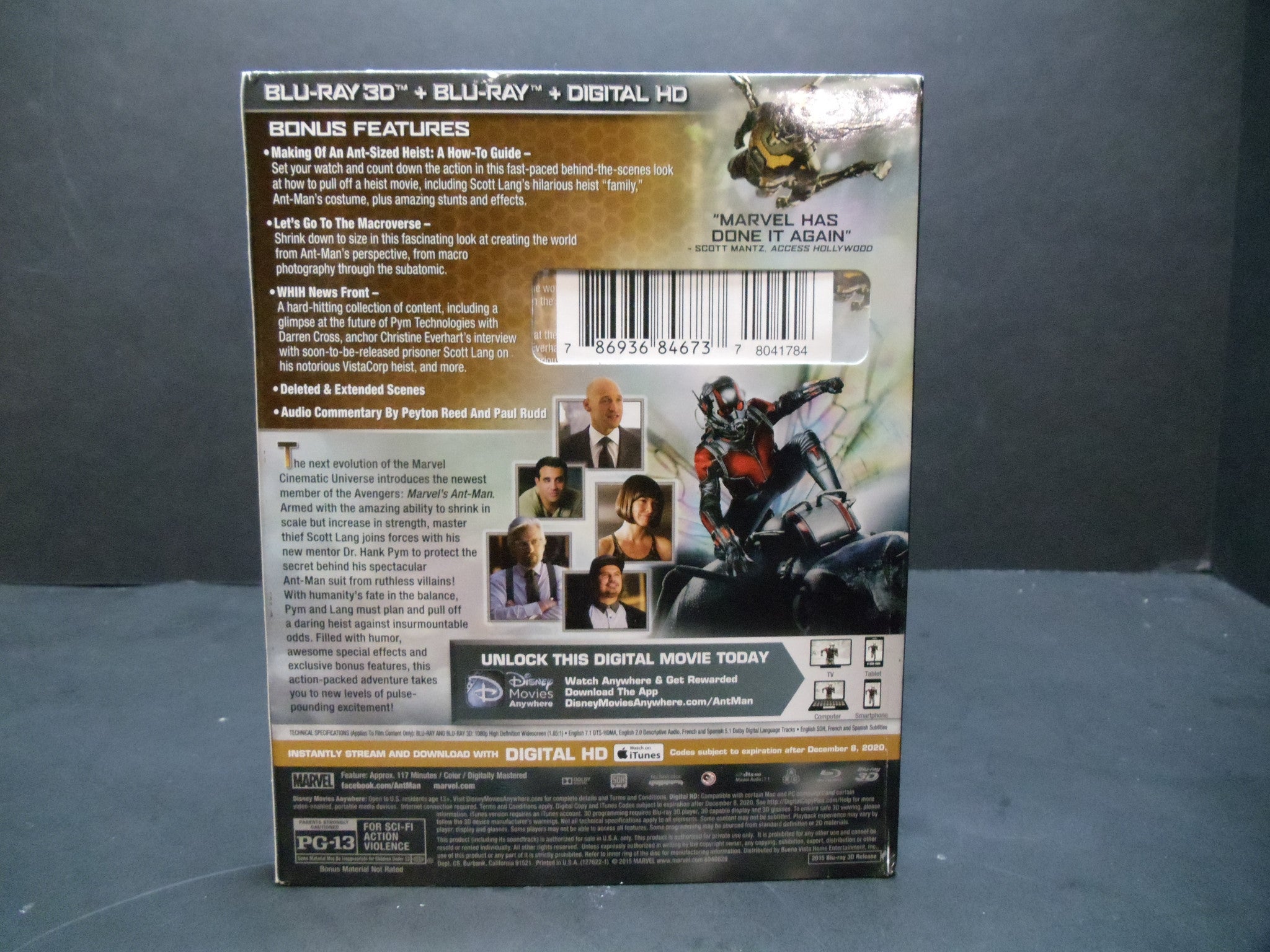 Ant-Man (2015) Blu-ray + Blu-ray 3D 2-Disc Set - Marvel Superhero Movie for Home Theater & Marvel Fans Collection