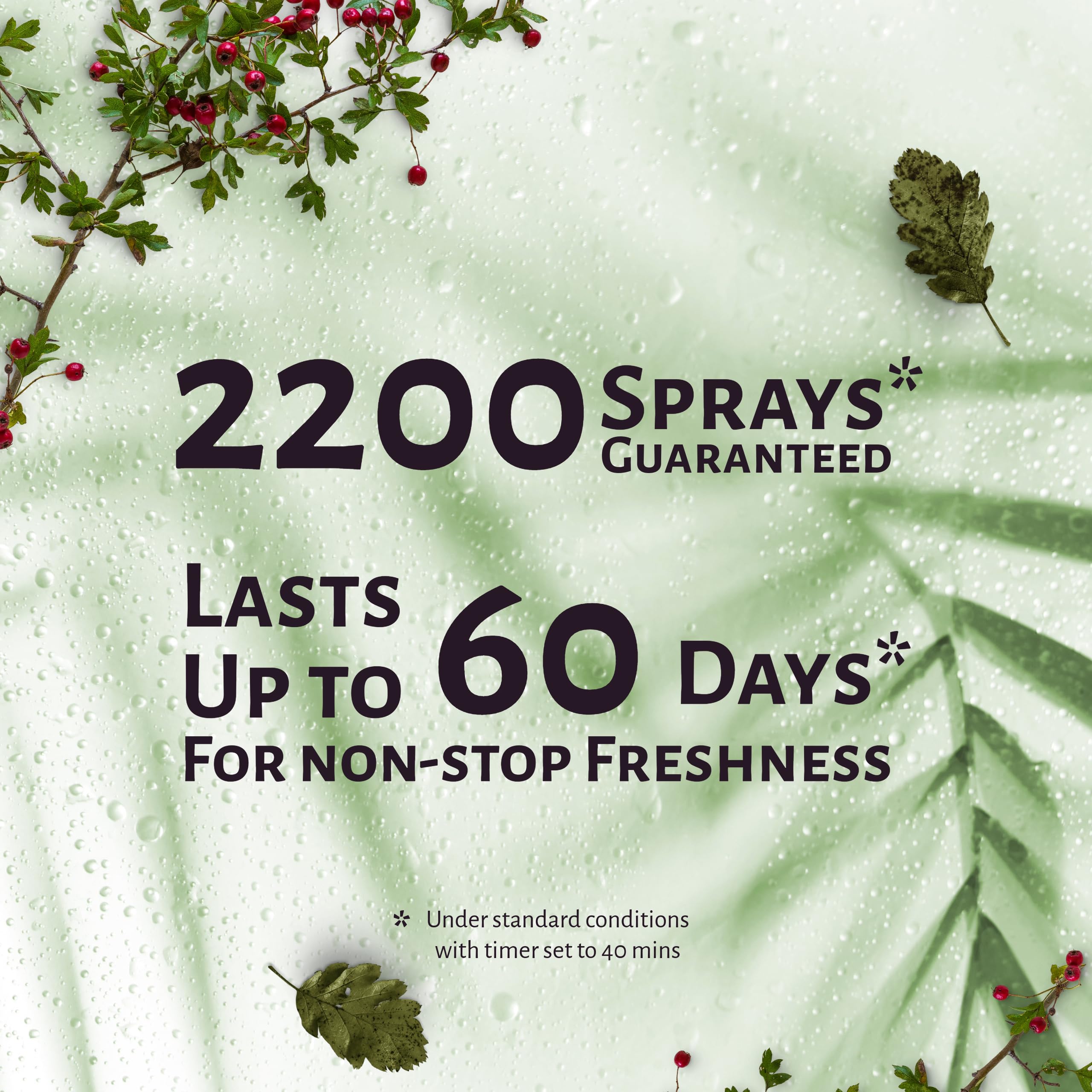 Airth Whispers of Woodlands Automatic Spray Refill - Pine, Juniper & Mistletoe Scented Air Freshener (225ml, 2200 Sprays, Lasts 60 Days) for Home, Office & Car Freshening