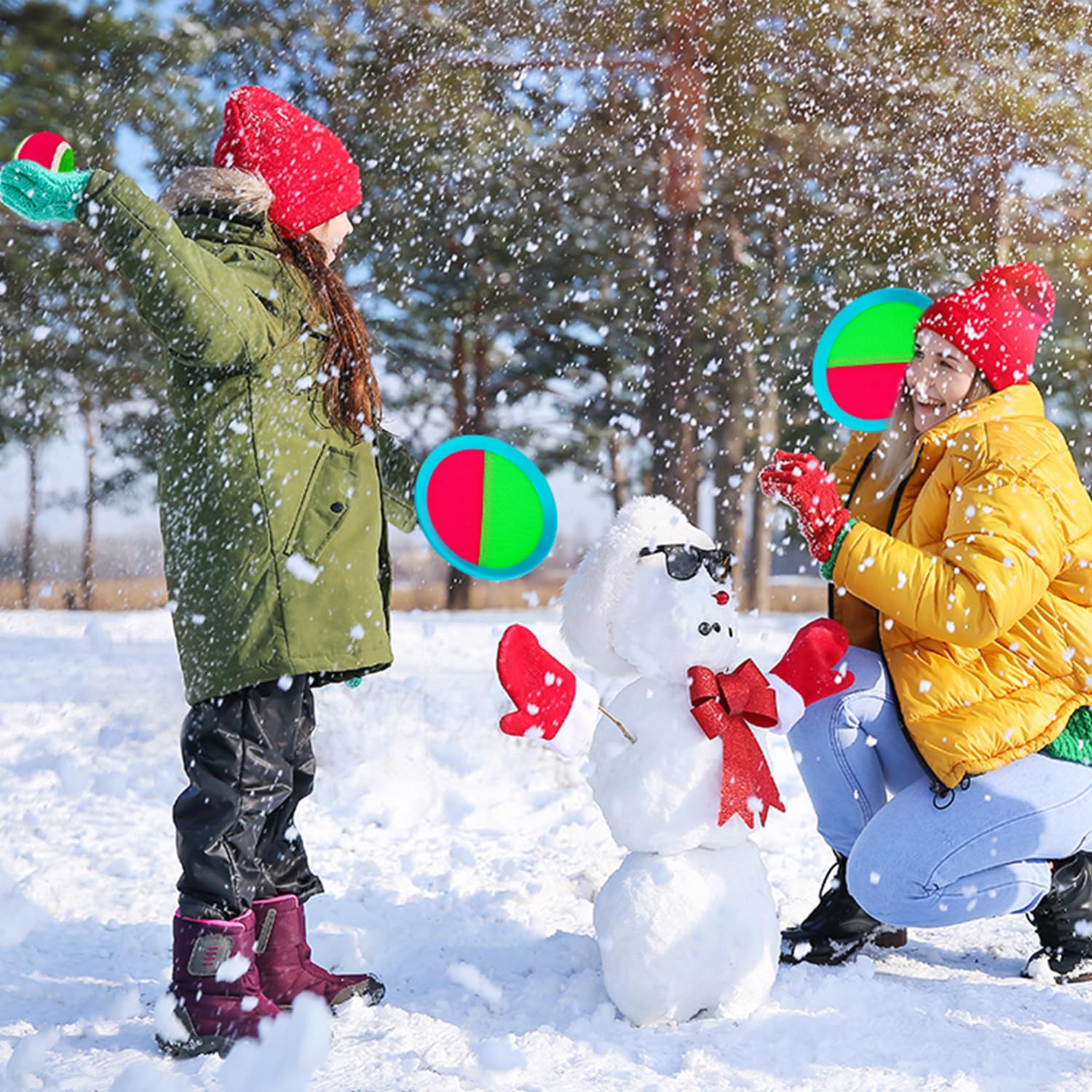 Ayeboovi Toss and Catch Ball Game Set - Outdoor Sports Toys for Kids Ages 3-10 with 2 Paddles & 2 Balls - Perfect for Backyard, Beach, Pool, Park Play - Great Birthday, Easter, Valentine's Day Gift for Boys and Girls