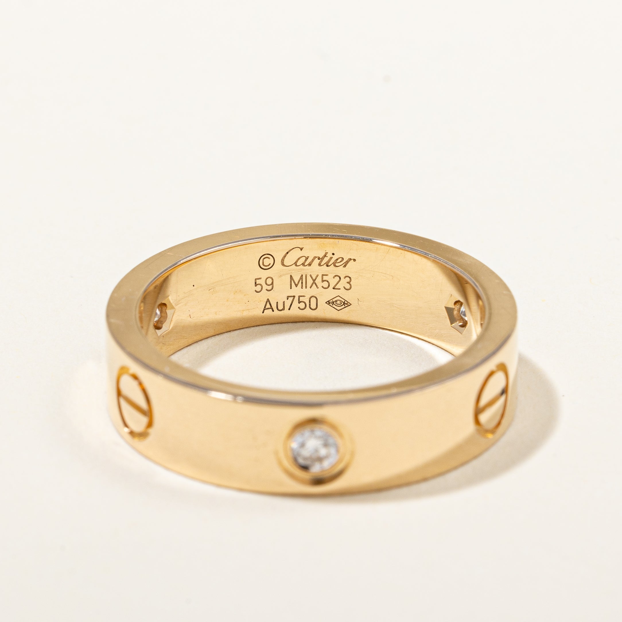 Cartier Diamond Love Ring 0.20ctw Size 9 - Elegant White Gold Wedding Band for Women, Perfect for Engagement, Anniversary & Romantic Gifts