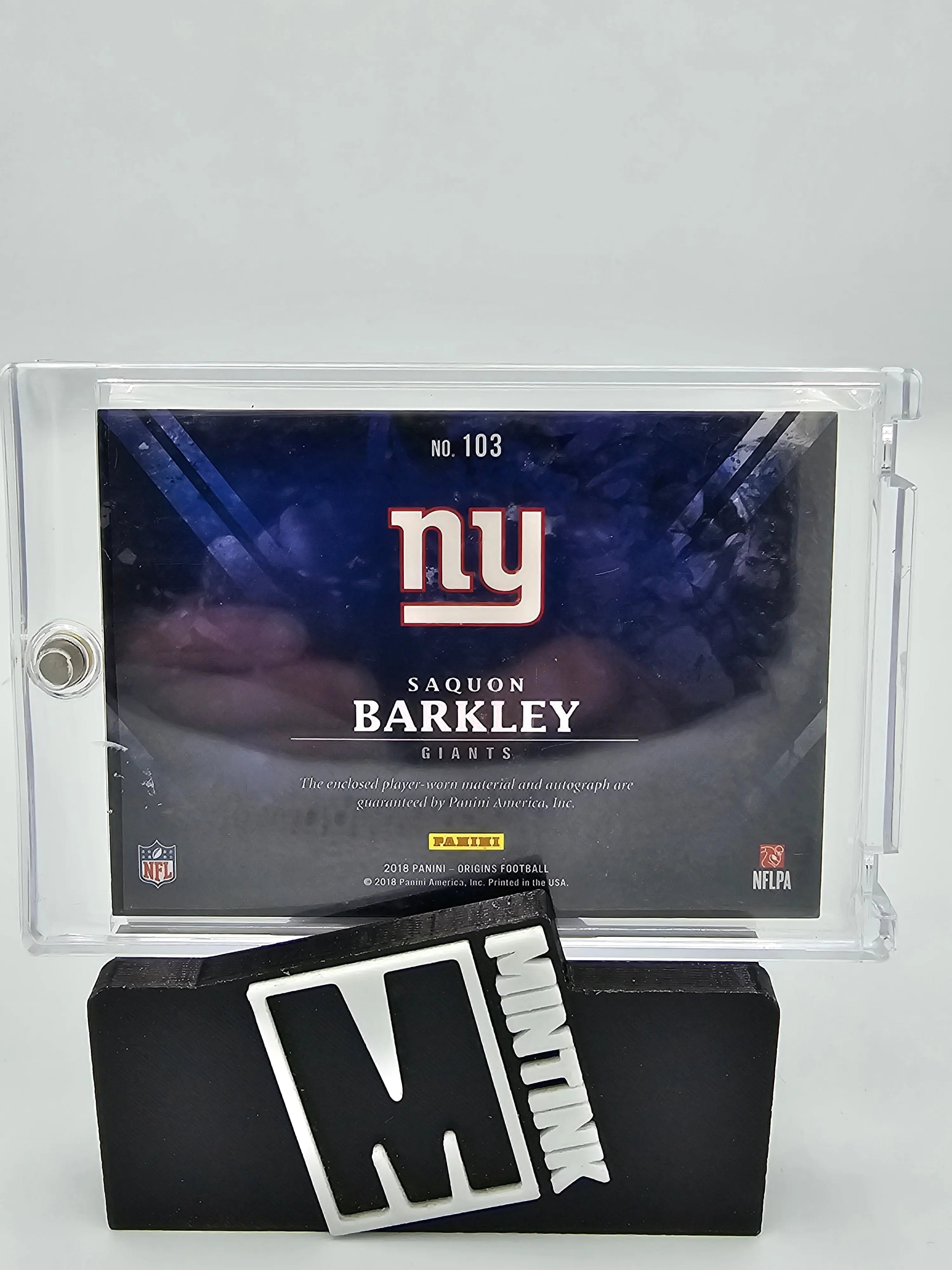 2018 Panini Origins Football Saquon Barkley Rookie Patch Autograph Card 05/10 #103 - Rare Collectible for NFL Fans & Sports Memorabilia Enthusiasts - Perfect for Display, Investment or Gifting