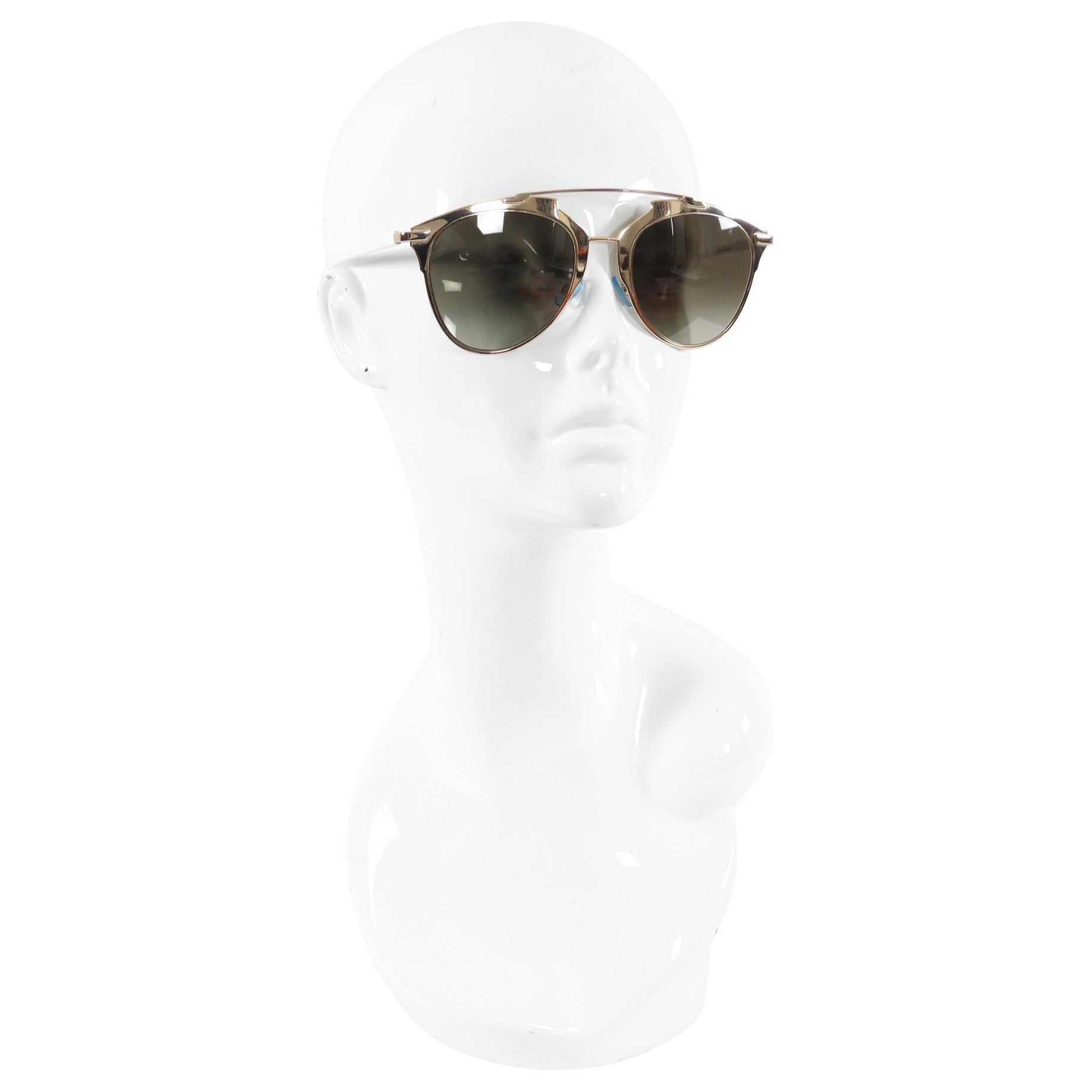 Dior Reflected Gold Sunglasses with White Arms - Luxury Designer Shades for Women & Men - Perfect for Beach, Driving & Fashion Outfits