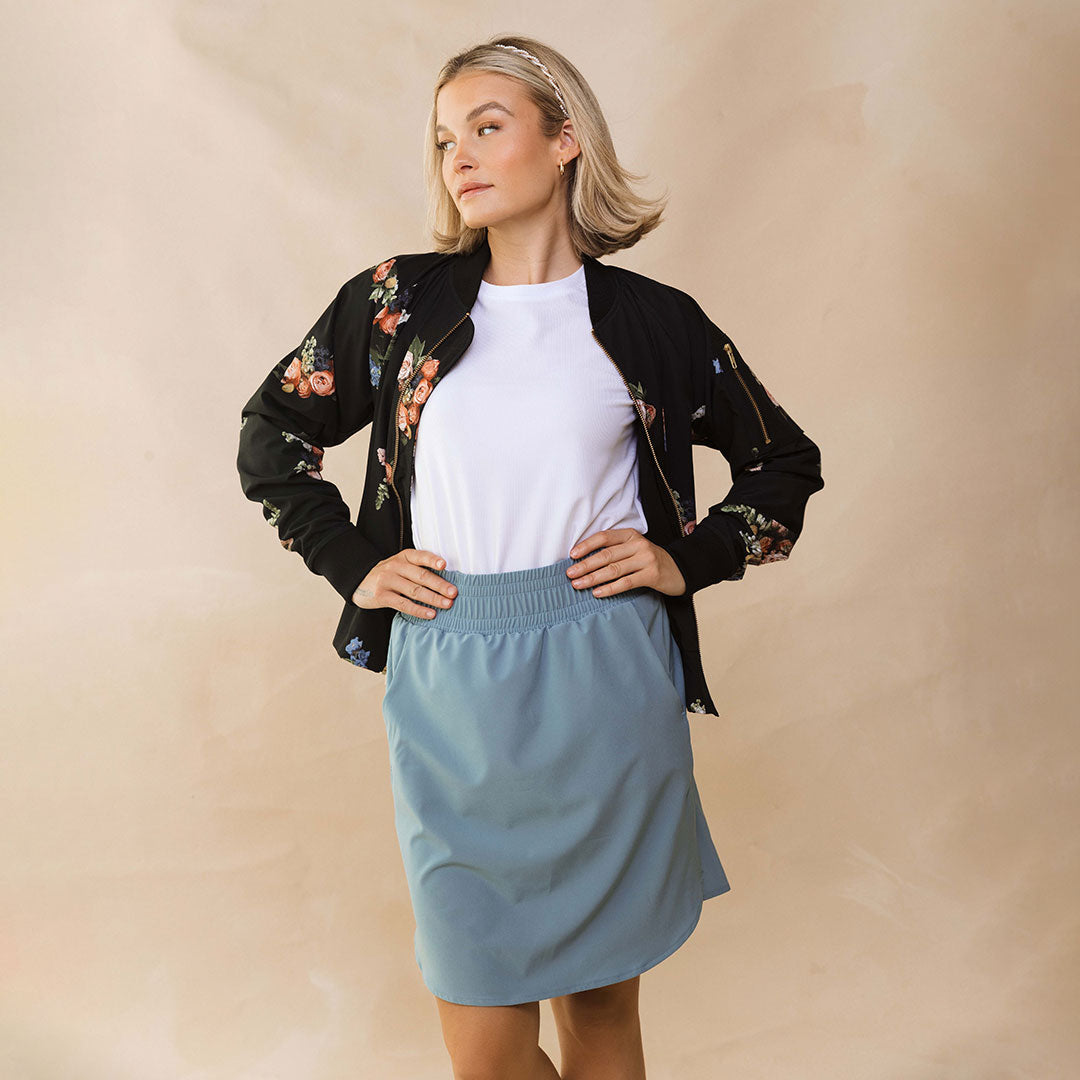 Club Skirt for Women - Dusk Blue A-Line Mini Skirt | Party, Night Out, Casual Wear