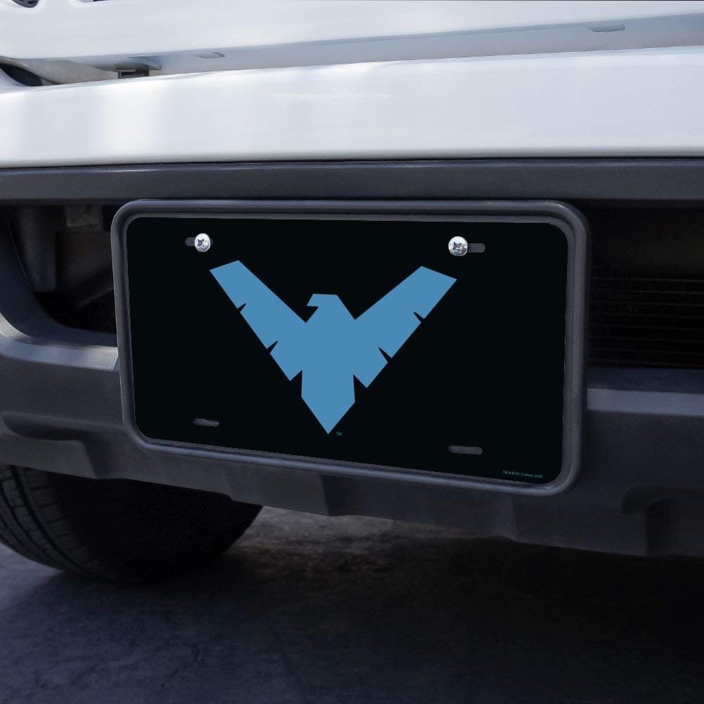 Batman Nightwing Logo Novelty Metal Vanity License Plate - DC Comics Superhero Car Accessory for Vehicles, Motorcycles & Room Decor