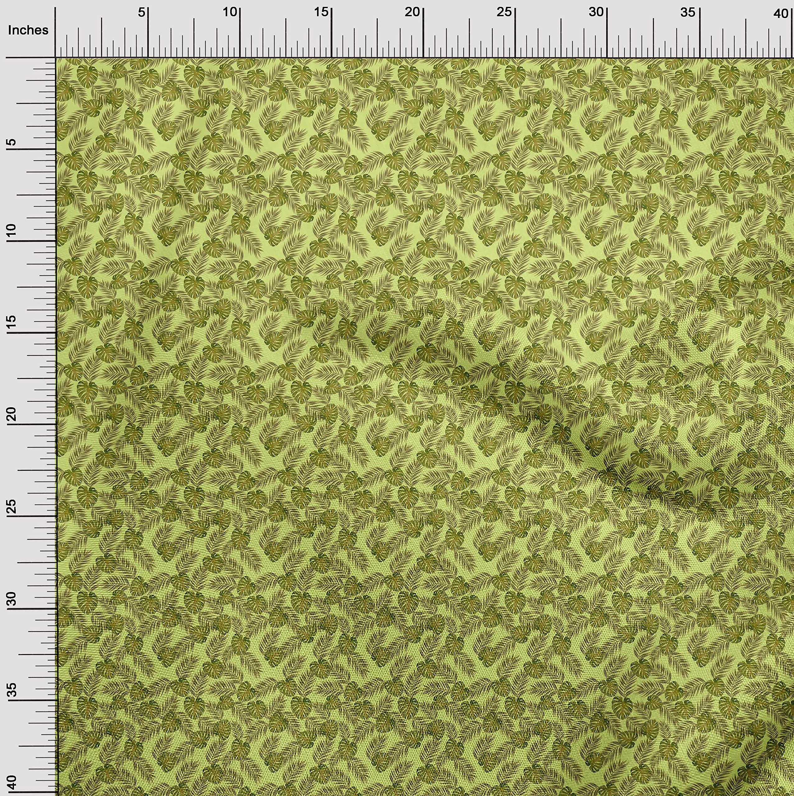 oneOone Velvet Lime Fabric - Tropical Print Sewing Fabric by The Yard (58