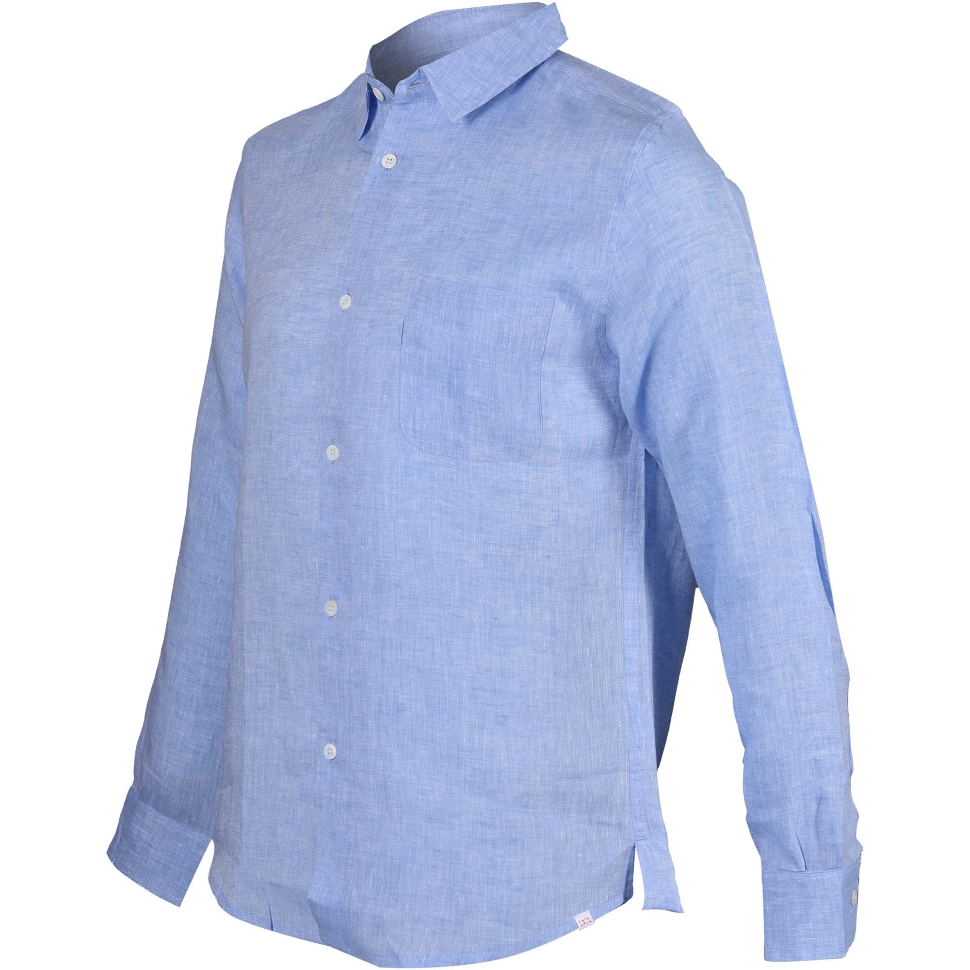 Premium Monaco Linen Shirt for Men - Breathable Blue Button Down Shirt - Casual & Business Wear for Office, Travel & Summer Outfits