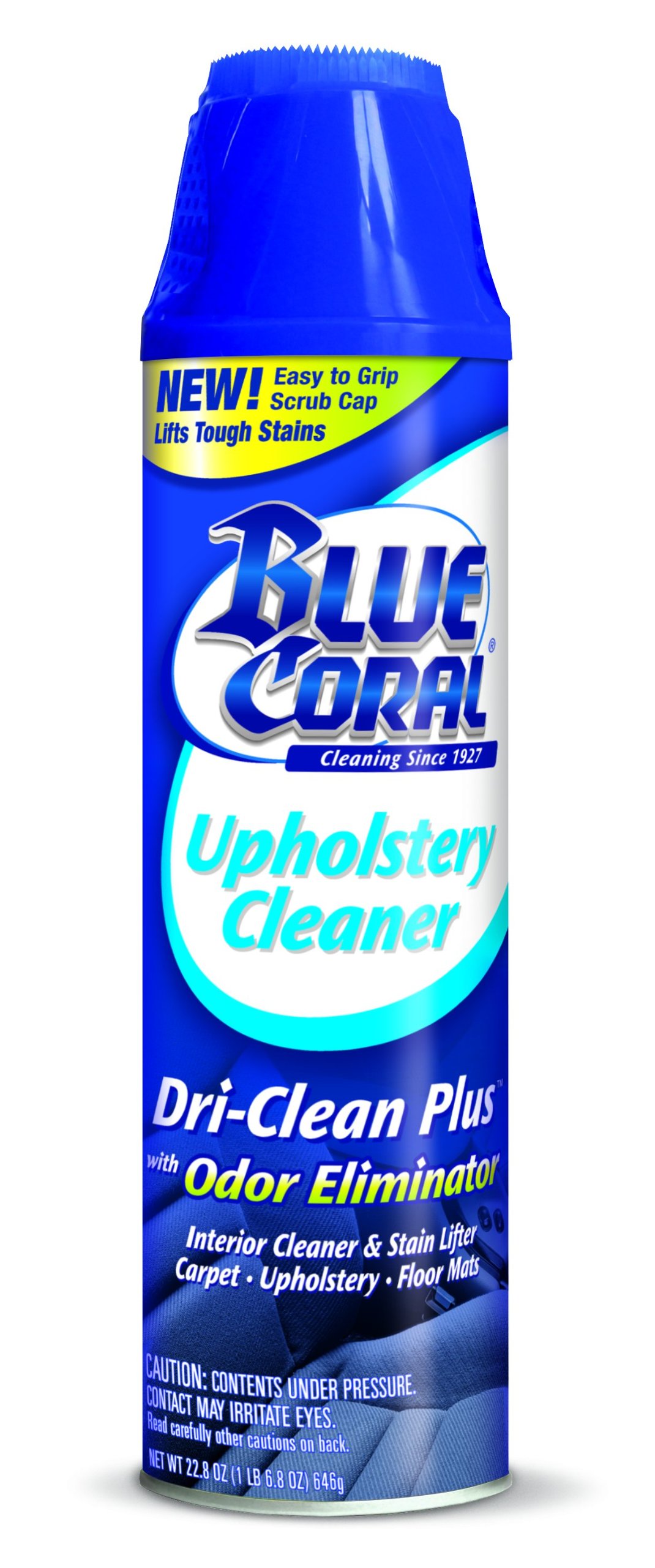 Blue Coral DC22-6PK Dri-Clean Upholstery Cleaner with Odor Eliminator - 22.8 oz (Pack of 6) | Stain Remover for Sofa, Car Seats & Fabric Furniture | Safe for Pets & Kids