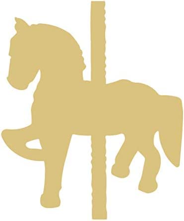Unfinished MDF Carousel Horse Cutout - DIY Nursery Decor, Kids Room Wall Art, Birthday Party Door Hanger - Perfect for Baby Showers, Children's Bedrooms & Themed Birthday Decorations