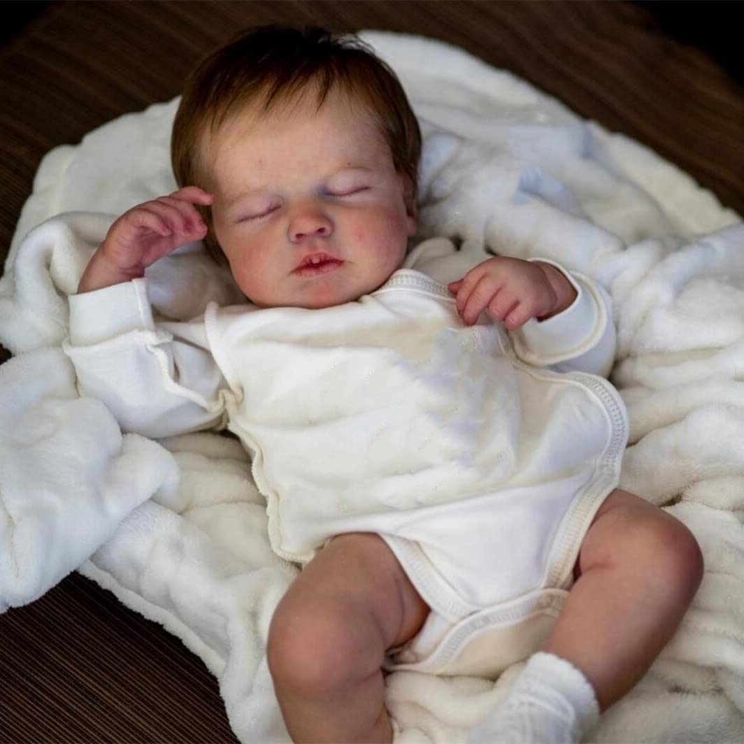 Anano Reborn Baby Dolls 20 Inch Realistic Newborn Baby Doll - Lifelike Baby Alive Doll with Outfit & Accessories (White Rooted Hair) - Perfect for Collectors, Gift Giving & Role Play Scenarios