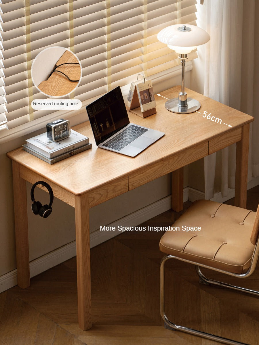 Premium Oak Solid Wood Office Desk - Durable & Stylish Home Office Furniture for Work & Study