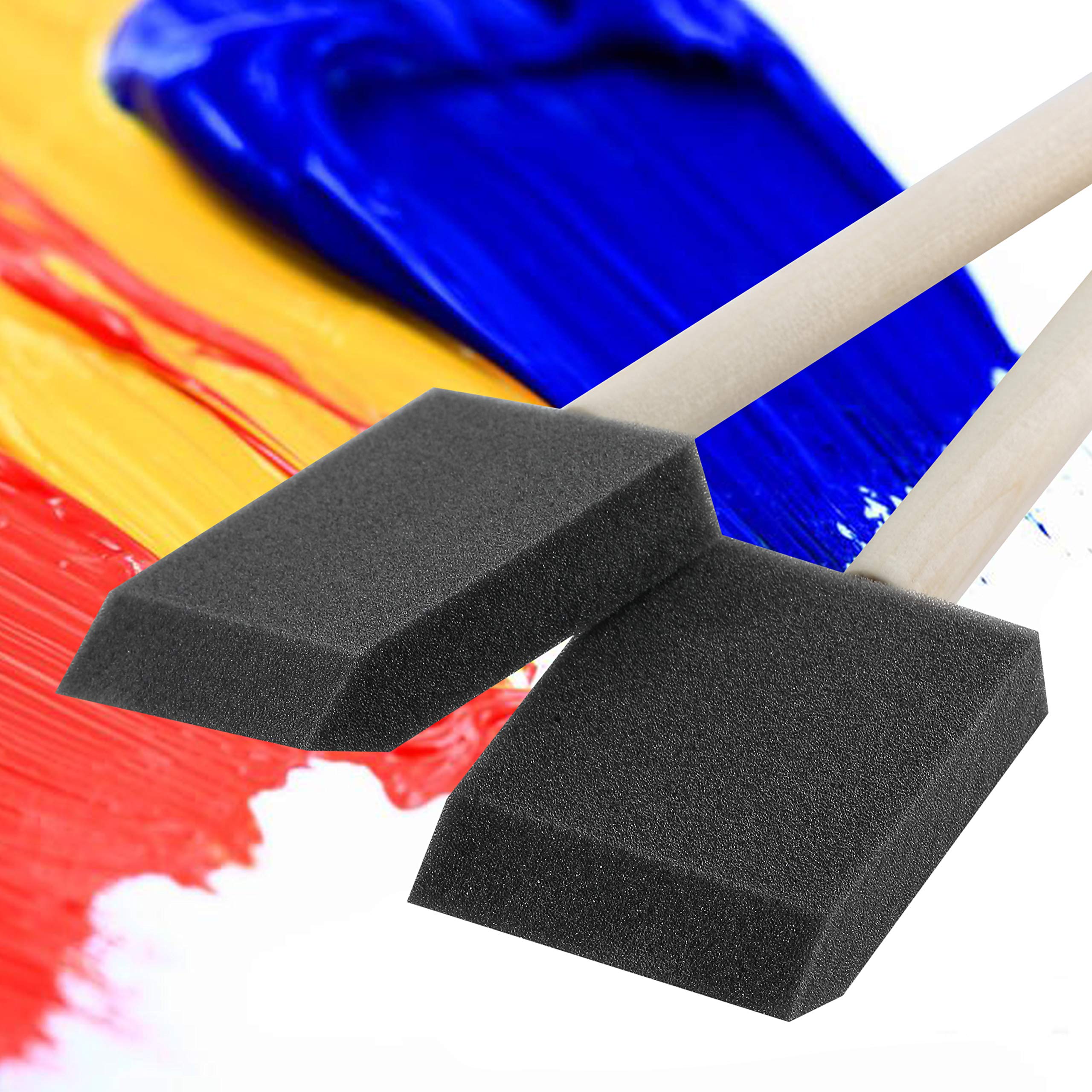 Bates 2 Inch Foam Paint Brushes - 16 Pack Violet Sponge Brushes for Painting, Staining, Mod Podge & Crafts - Perfect for DIY Projects, Home Decor & Artwork