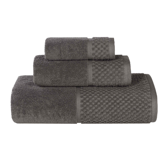 Premium Cotton Plush Soft Absorbent Jacquard 3-Piece Towel Set - Ultra Soft Bath, Beach & Spa Towels for Luxury Home & Travel Use