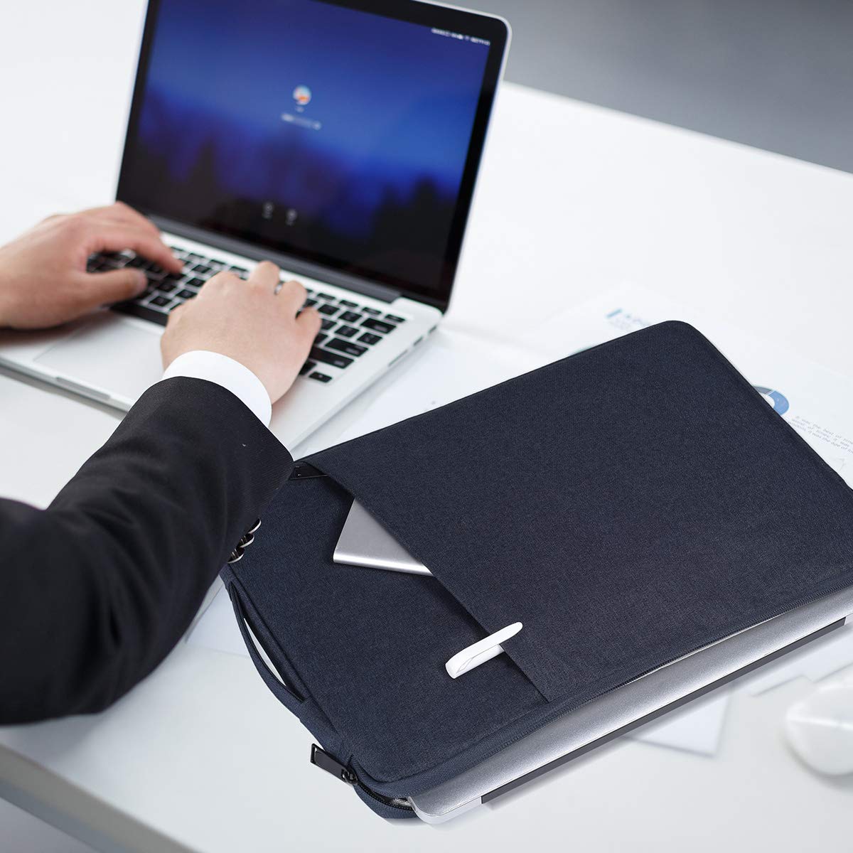 13-13.3 Inch Laptop Sleeve Case with Handle - Compatible with MacBook Air/Pro, Acer Chromebook R13, ASUS ZenBook 13, Lenovo Yoga 730/720, HP Spectre X360, Dell XPS 13 - Protective Padded Bag for Travel, Work & School
