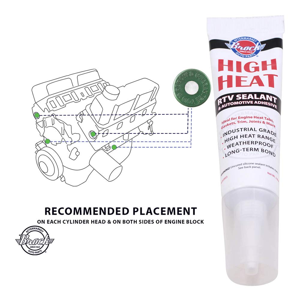 Brock Diesel Engine Heat Tabs with High-Temperature Adhesive - 240-250°F (115-121°C) Melting Point - 100pcs/Tube - Perfect for Diesel Engine Temperature Monitoring & Maintenance