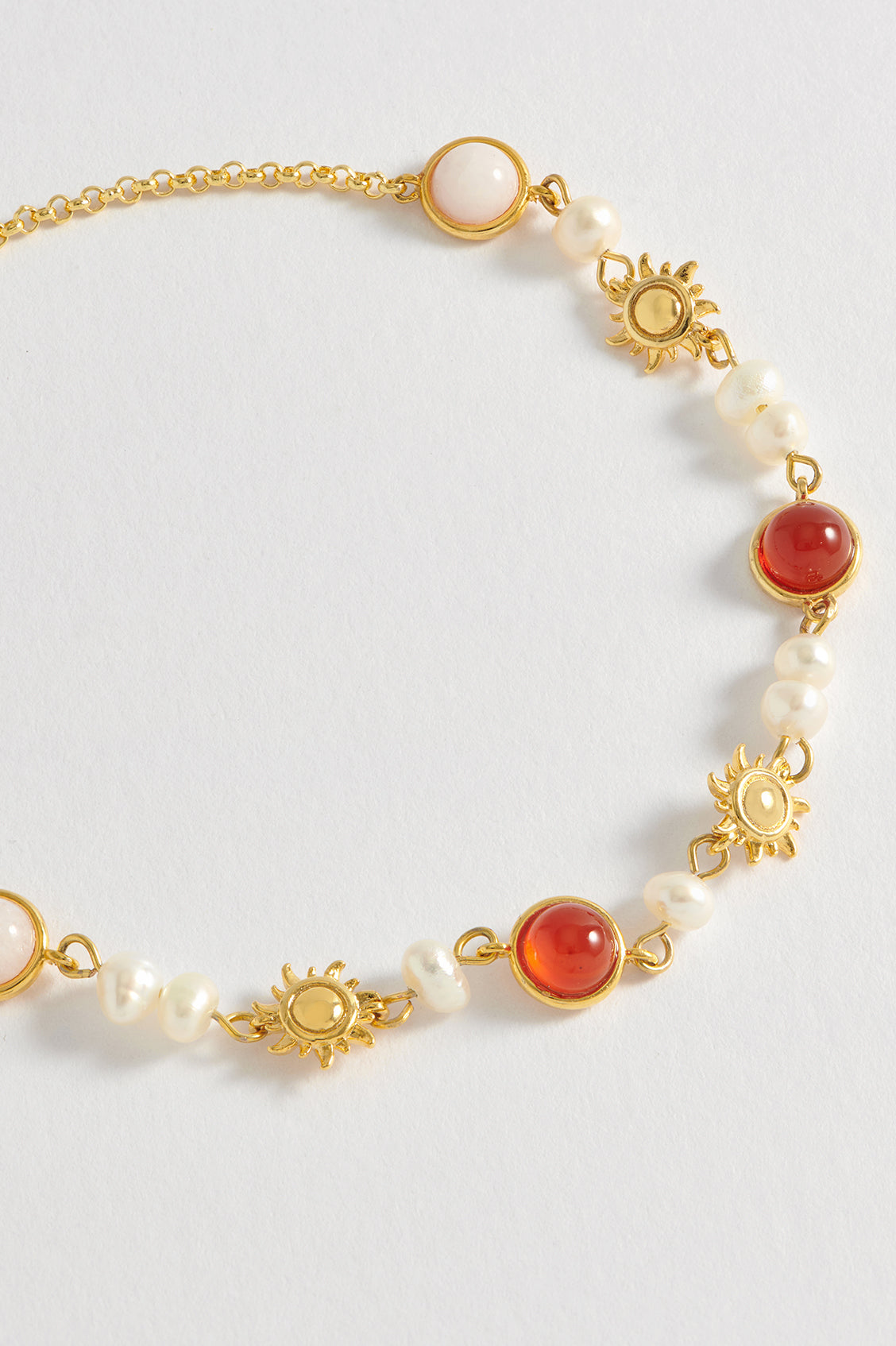 Pearl Gemstone Sun Amelia Bracelet - Elegant Beaded Jewelry for Women - Perfect for Weddings, Parties & Everyday Wear
