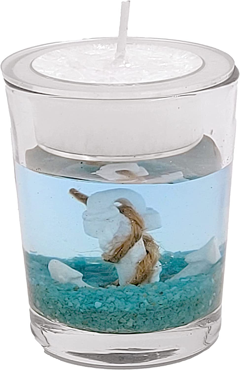 FASHIONCRAFT Anchor Design Nautical Gel Candle Holders - Set of 36 for Beach Weddings, Coastal Decor & Home Centerpieces