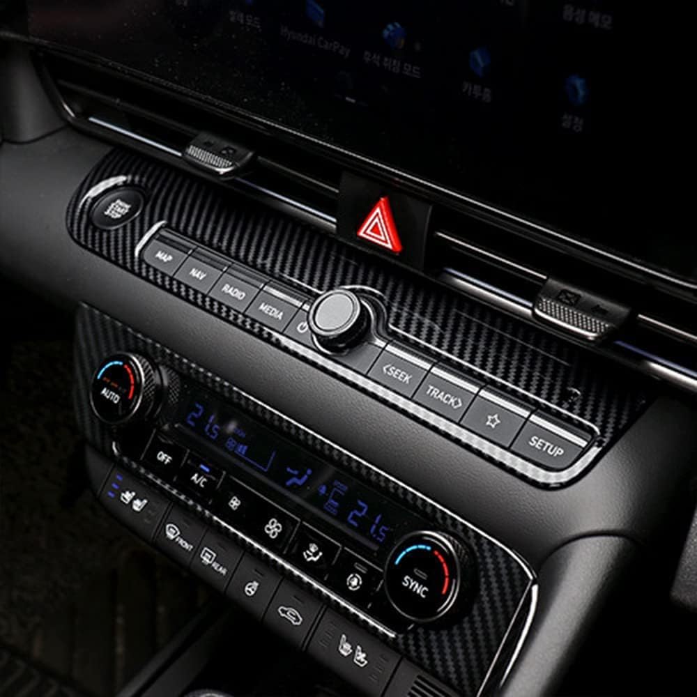 Carbon Fiber Car Start Stop Button Cover for Hyundai Elantra CN7 N Line - Interior Accessories & Styling Upgrade | Perfect for Car Enthusiasts & Custom Modifications