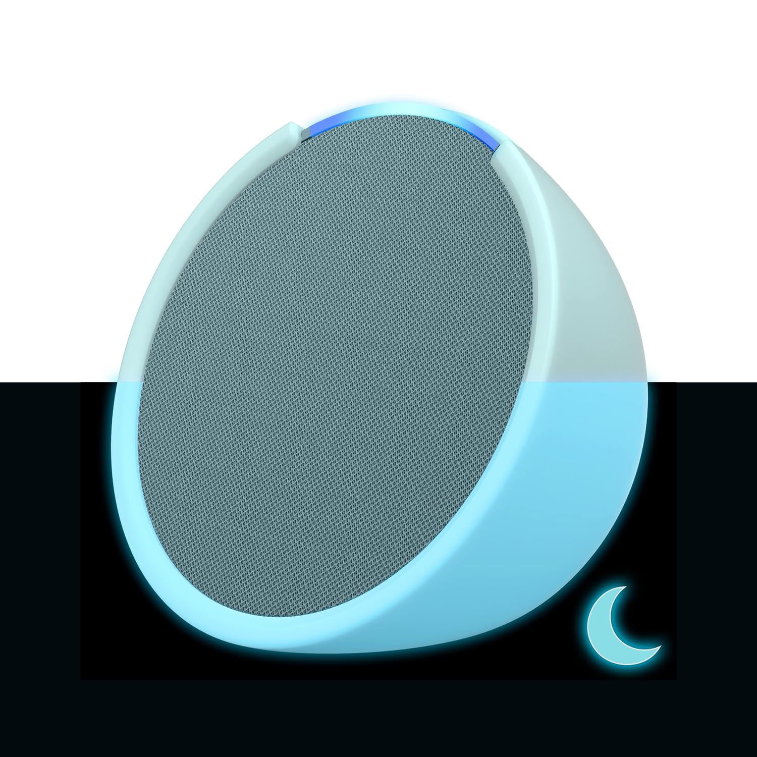 Echo Pop Smart Speaker with Alexa - Compact Wi-Fi & Bluetooth Speaker with Full Sound, Midnight Teal (2023) | Glow-in-the-Dark Made for Amazon Sleeve Included | Perfect for Bedroom, Kitchen & Outdoor Use