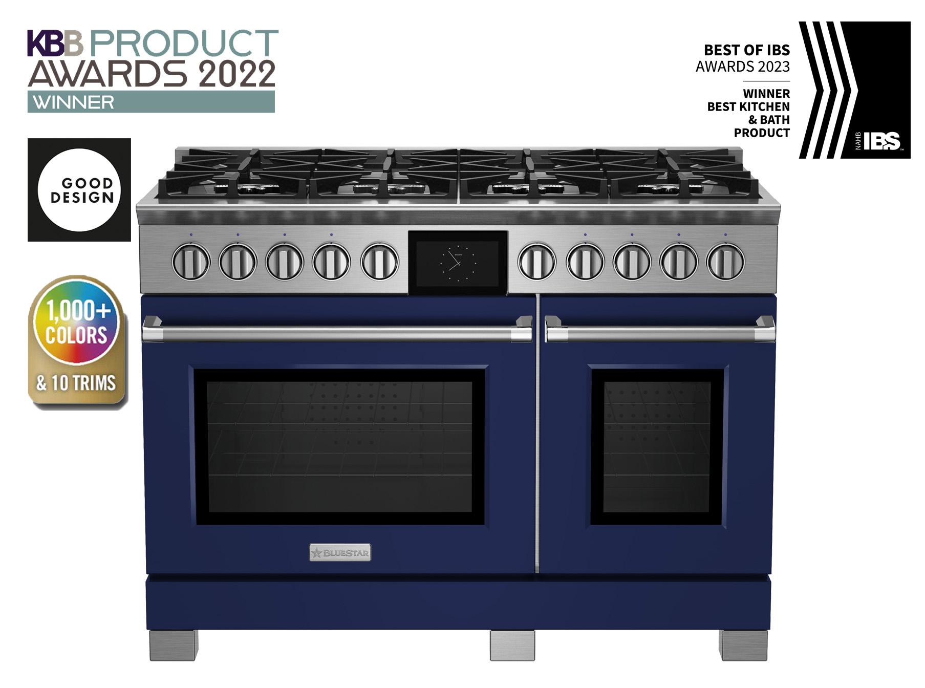 Bluestar BSDF488B 48-Inch Professional Dual Fuel Range - Gas Stove & Electric Oven Combo for Home Chefs | Perfect for Gourmet Cooking & Entertaining