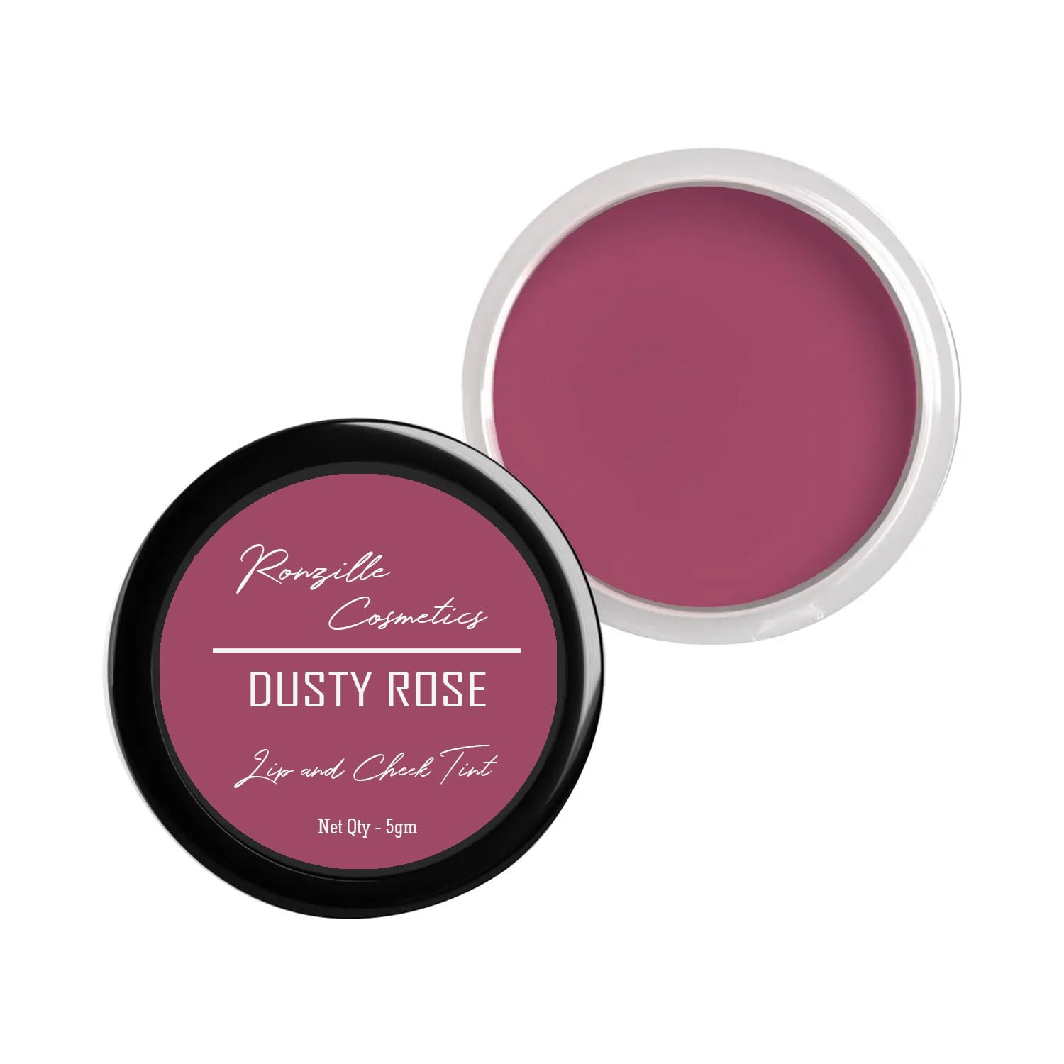 Ronzille 3-in-1 Lip & Cheek Tint - Natural Makeup for Lips, Cheeks & Eyes | Dusky Rose (5g) | Flattering Everyday Wear for Work, Dates & Special Occasions