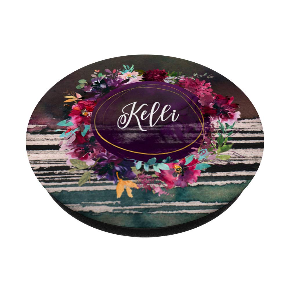 Kelli Name Monogram Floral Art Print - Bohemian Style Wall Decor for Women & Girls - Perfect Gift for Bedroom, Nursery, or Office