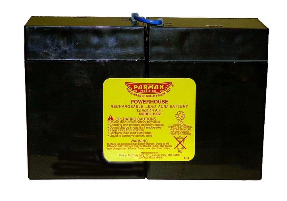 Parmak 902 12V Gel Cell Battery for Solar Powered Electric Fences - Durable Black Rechargeable Battery for Livestock & Farm Security - Perfect for Pasture, Garden & Perimeter Protection