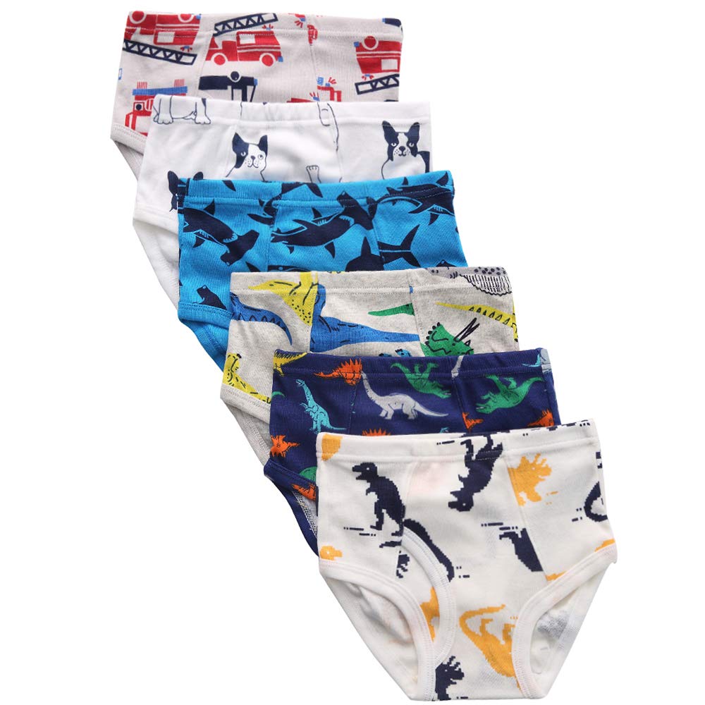 Benetia Boys' Cotton Underwear 6-Pack - Soft Breathable Kids Underwear for Daily Wear, School & Playtime - Assorted Colors (Sizes 4-16)