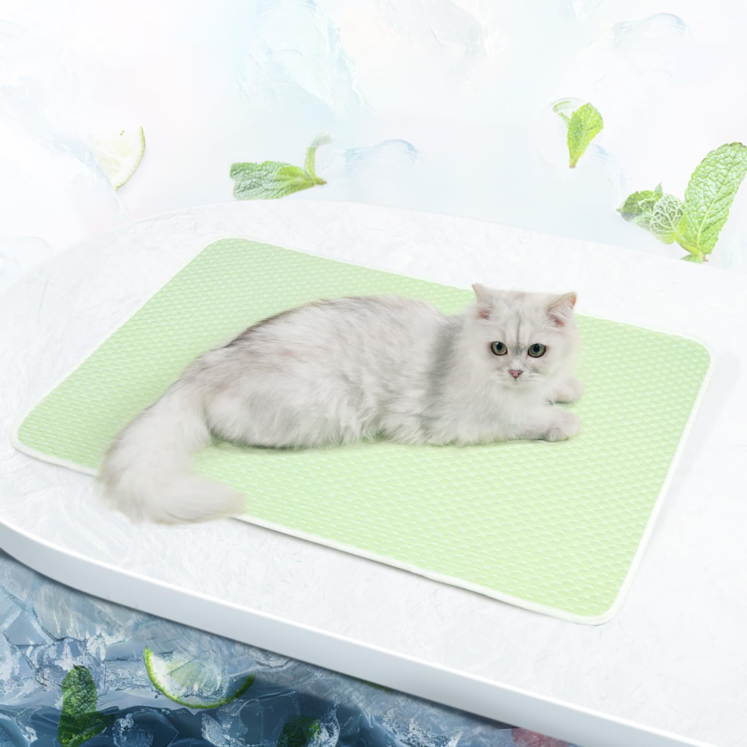Mora Pets Dog Cooling Mat - Breathable Washable Cooling Pad for Dogs & Cats - Non-Slip Pet Mat for Indoor & Outdoor Use - 28 x 22 Inch Small - Perfect for Hot Weather, Travel, and Home Comfort