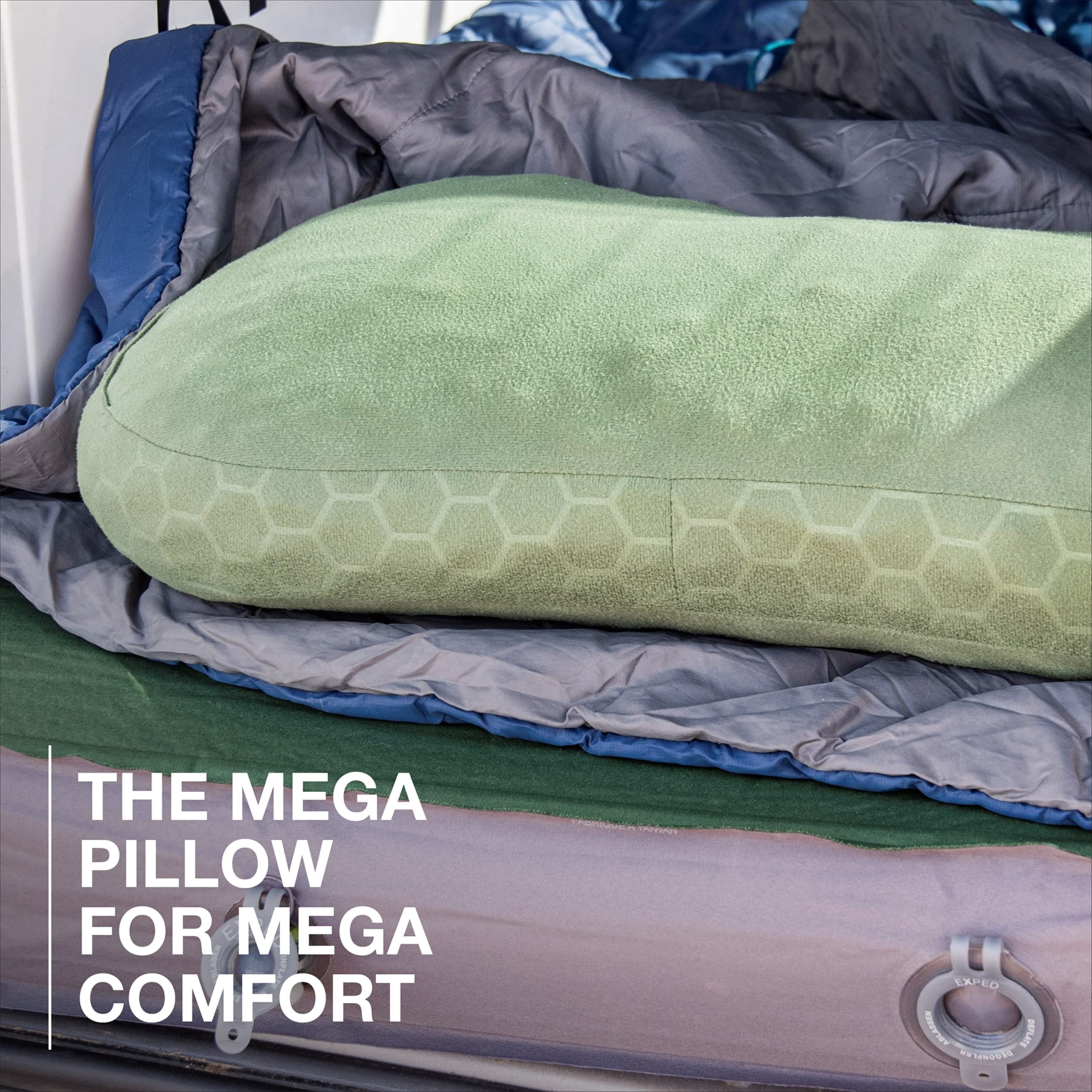Exped Mega Pillow - Ultra Thick & Plush Camping Pillow for Backpacking, Hiking & Travel | Velvety Soft, Machine Washable Travel Pillow | Perfect for Camping, Road Trips & Airplane Sleep (Ruby Red, One Size)