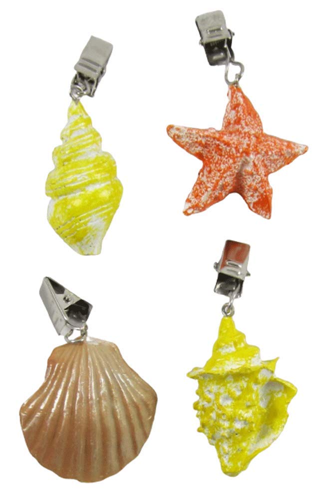 Premium Seashell Tablecloth Weights - Set of 8 Decorative Beach-Themed Cloth Holders for Outdoor Dining, Picnics, and Patio Parties