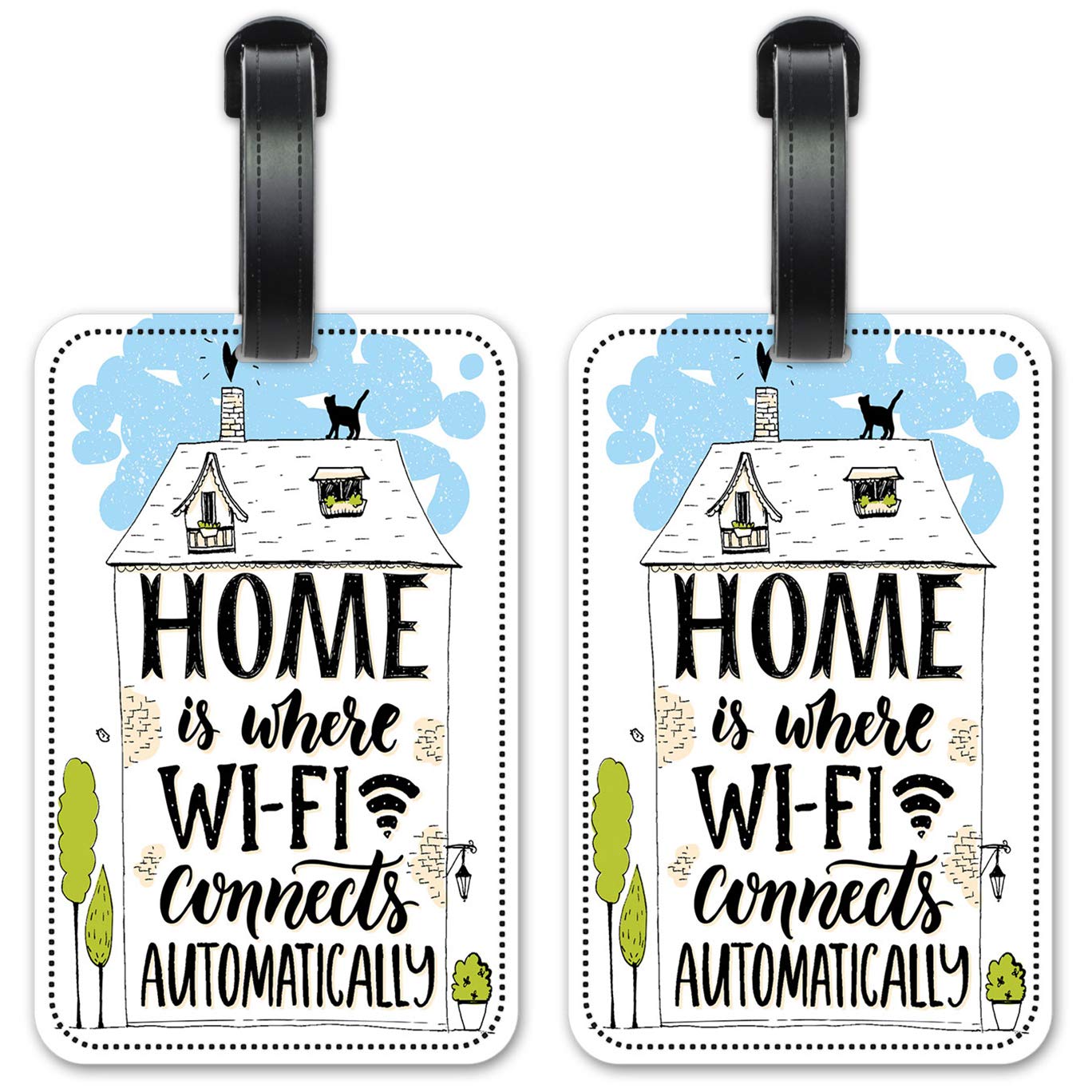 Wi-Fi Enabled Smart Luggage ID Tags - Set of 2 Waterproof Suitcase Identification Cards for Travel - Perfect for Airports, Business Trips & Family Vacations