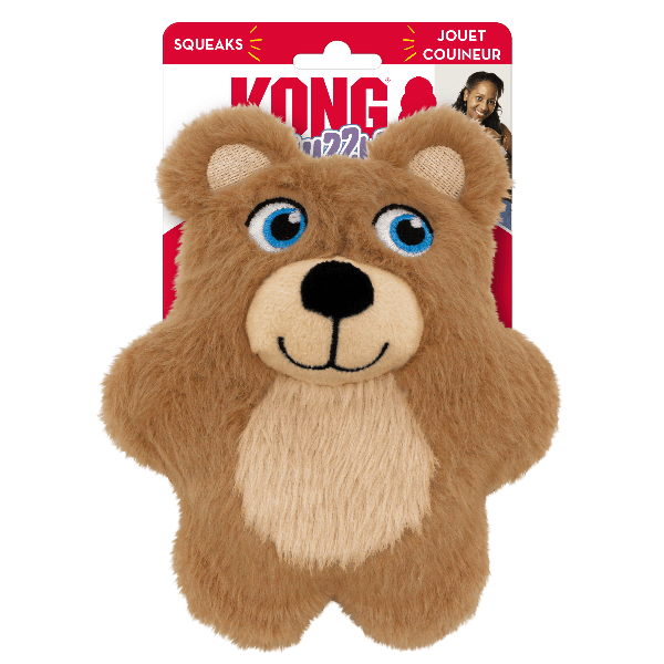 KONG Snuzzles Kiddos Teddy Bear Dog Toy - Soft Plush Chew Toy for Small & Medium Dogs - Perfect for Cuddling, Playtime & Anxiety Relief