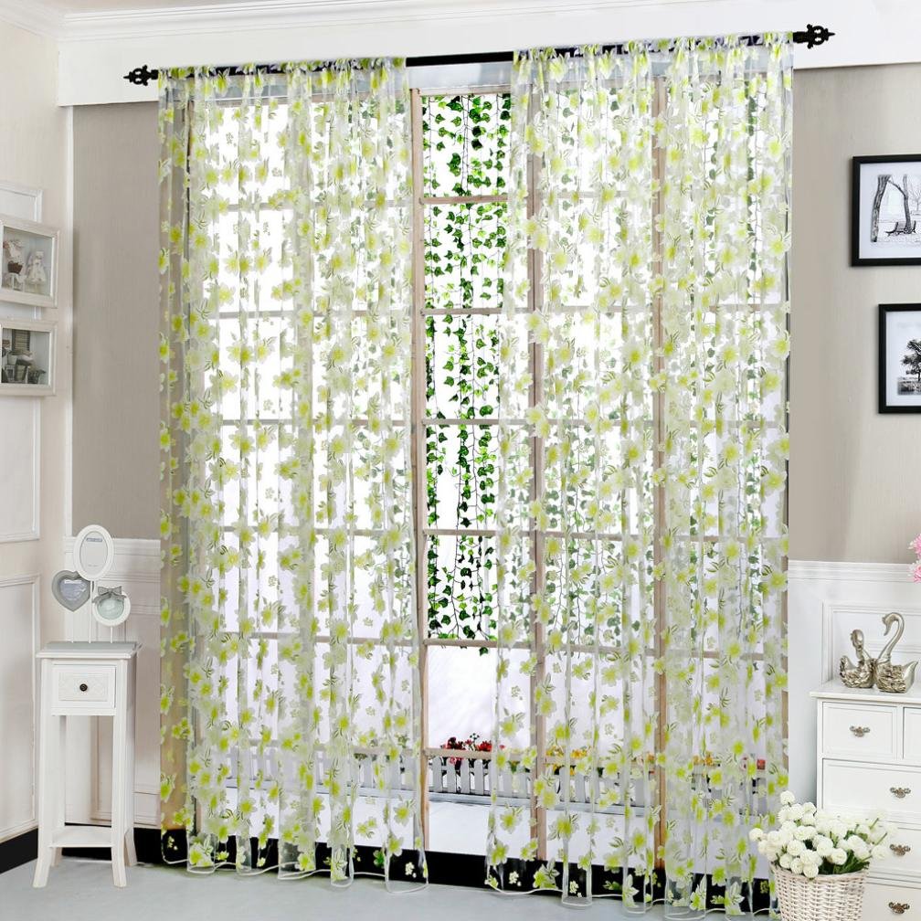 Sheer Tulle Window Curtains for Doors & Windows - Light Filtering Drape Panels, Valances & Backdrops - Perfect for Living Room, Bedroom & Home Decor