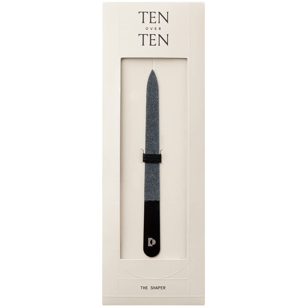 tenoverten Double-Sided Diamond-Ceramic Nail File - Natural & Non-Toxic Nail Shaper for Strong Healthy Nails | At-Home Manicures & Professional Salon Use