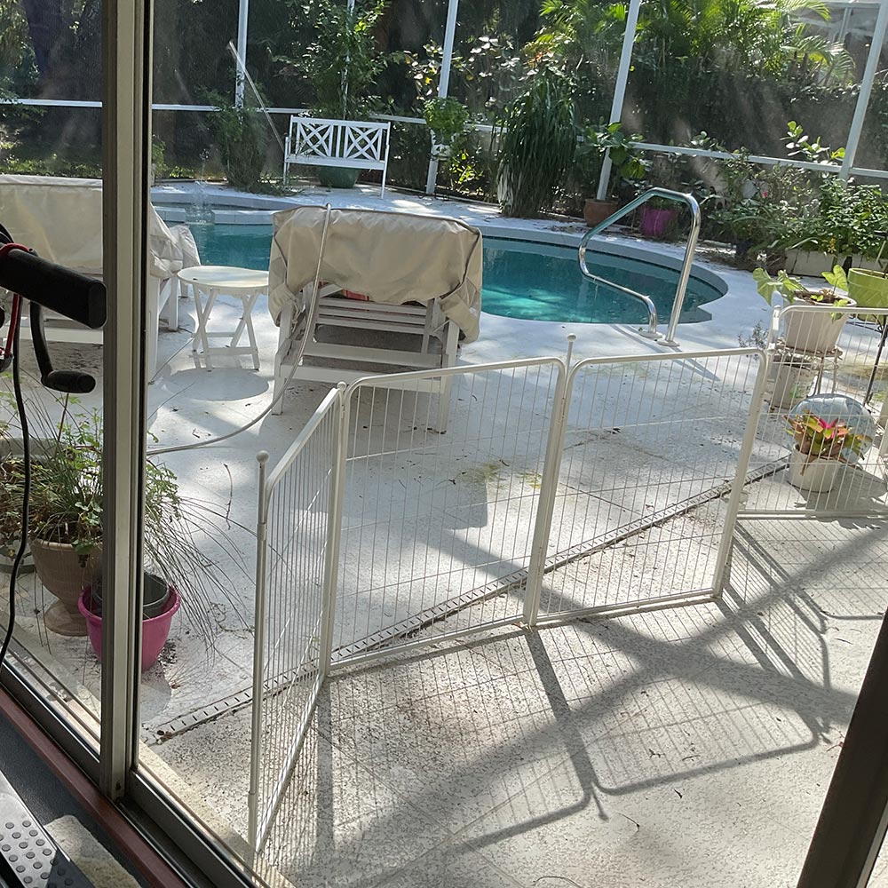 White Rollick Dog Playpen for All Terrain - Portable Outdoor Pet Fence for Small & Large Dogs - Perfect for Backyard, Camping & Travel Use
