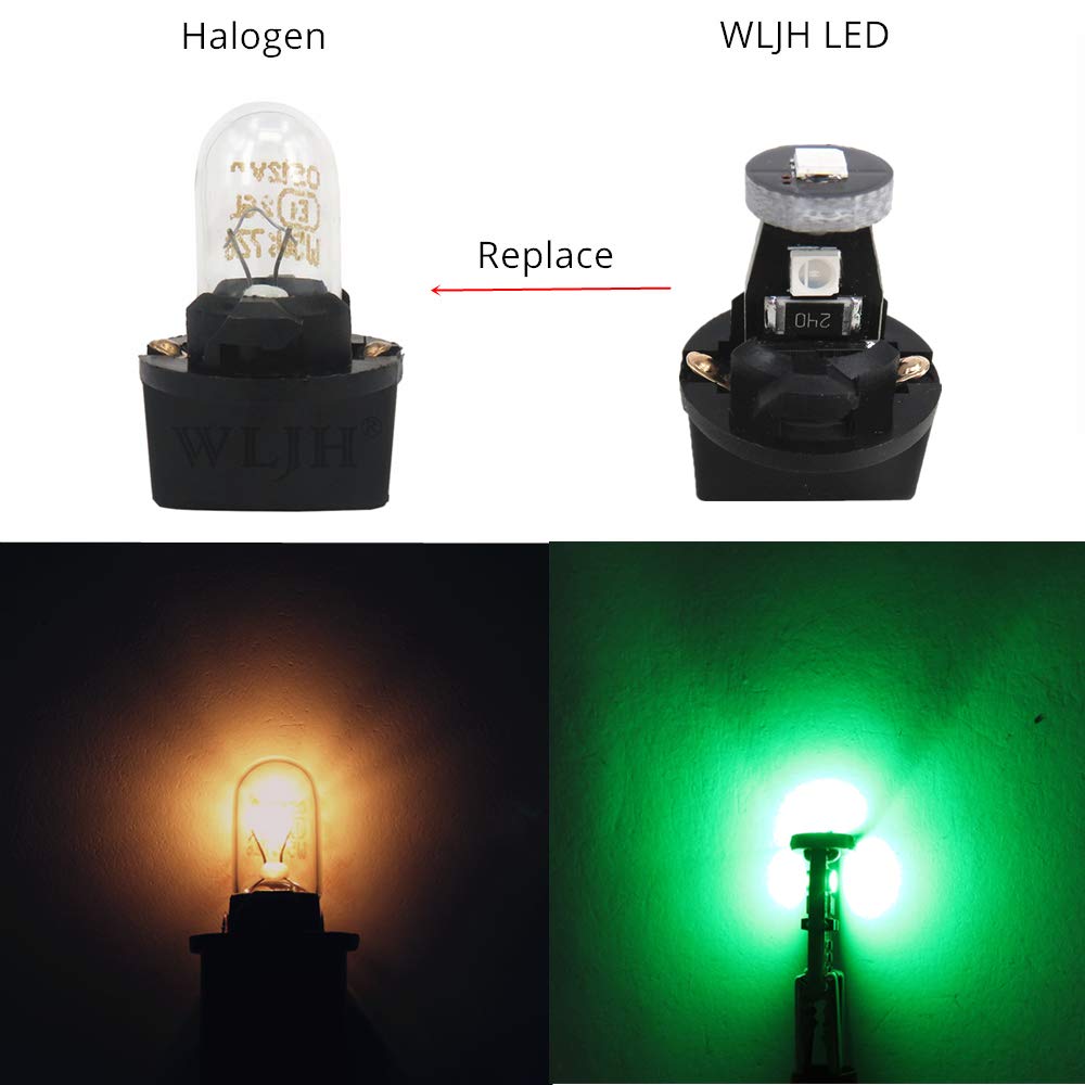 Super Bright T10 194 LED Bulb Light - 3030 SMD PC194 PC195 PC169 PC158 Twist Lock Socket Replacement - 6 Pack Green Interior Dash Gauge Lights for Car Instrument Cluster - Perfect for Night Driving & Dashboard Illumination