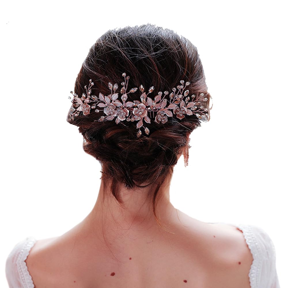 Handmade Floral Hair Comb - Wedding Hair Accessories for Brides & Bridesmaids - Elegant Hair Pins & Sticks for Bridal Parties, Prom & Special Occasions