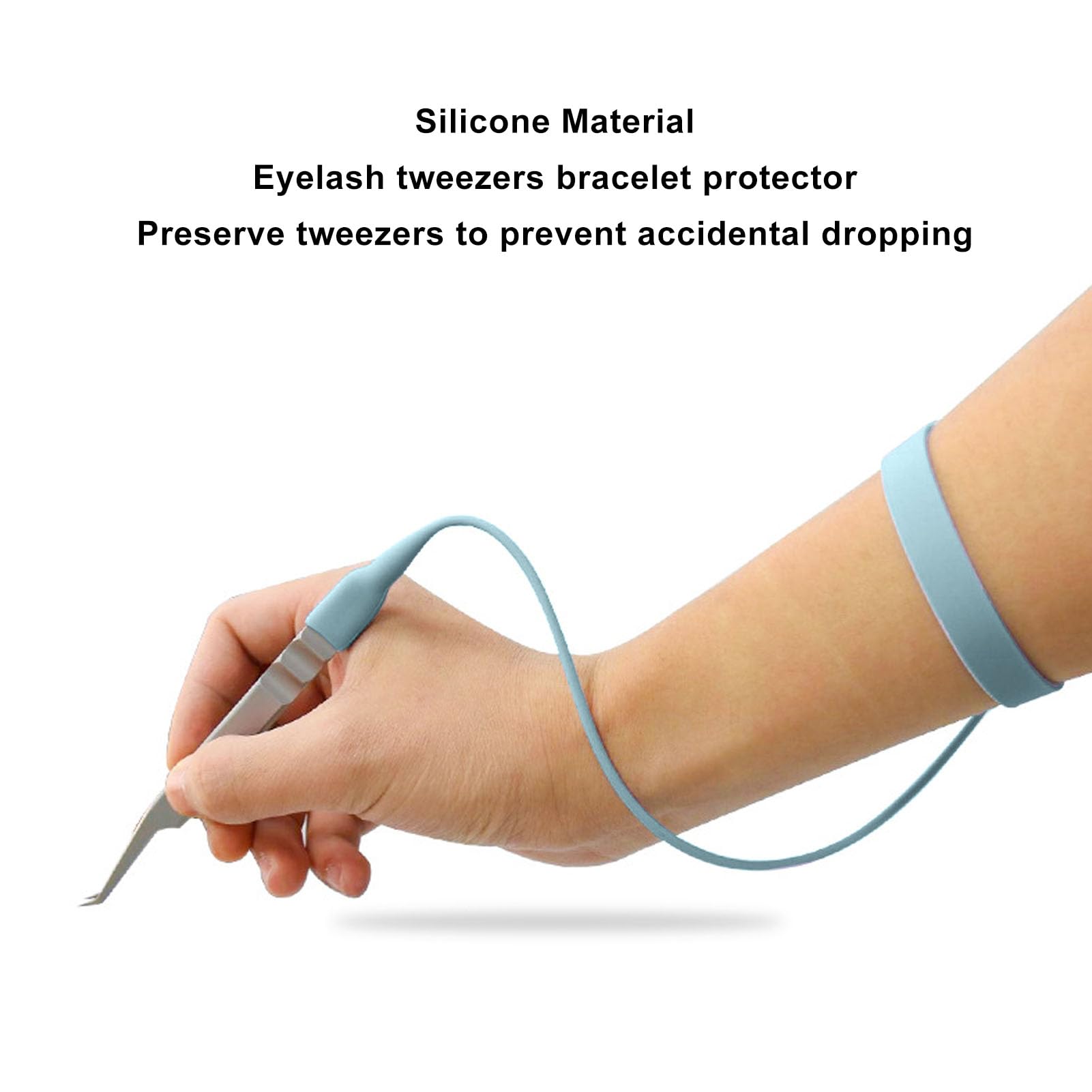 Premium Silicone Eyelash Extension Tweezers Protector - Soft Skin-Friendly Wristband for Lash Artists & DIY (Blue) | Perfect for Salon, Travel & Home Use