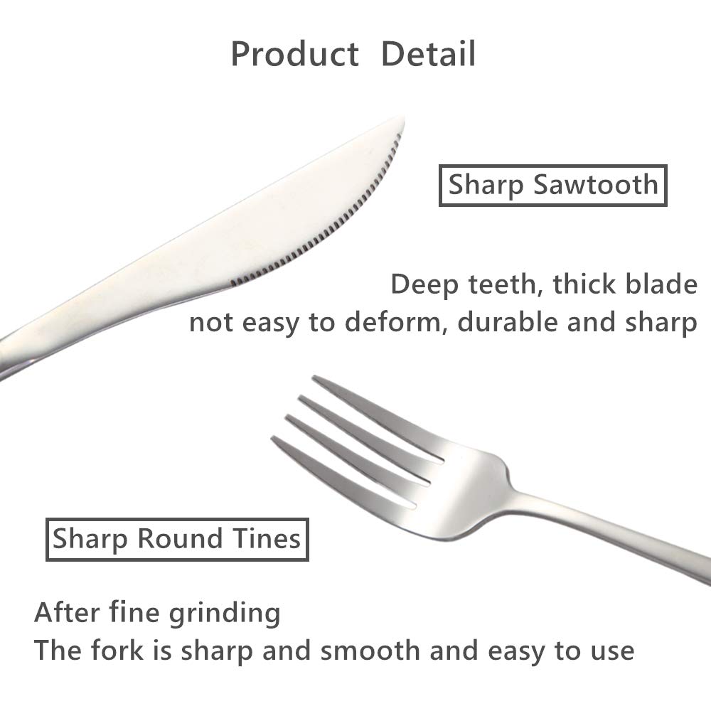 Sevend Reusable Stainless Steel Flatware Set - 8-Piece Portable Utensils for Office Lunch & Camping (Knife, Fork, Spoon, Straw) | Eco-Friendly Travel Cutlery for Picnics, Hiking & Daily Commute