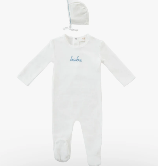 KIPP BEBE Stretchie with Bonnet Set for Newborn to 6 Months - Soft Cotton Baby Bodysuit & Hat Outfit for Photography, Gifts & Everyday Wear