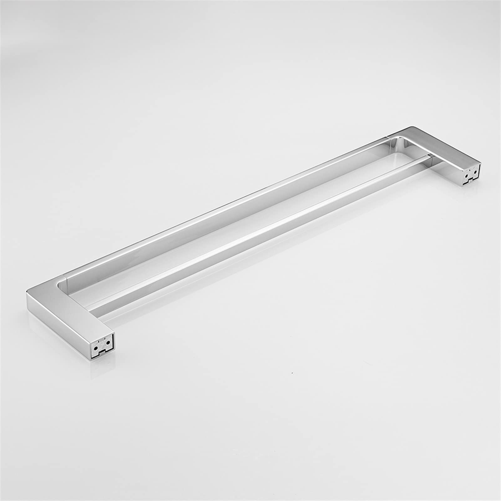 Modern Chrome Finish Double Towel Bar Bathroom Accessories - Zinc Alloy Towel Rack Set with Wall Mount (60cm) - Perfect for Bathroom, Spa & Hotel Decor