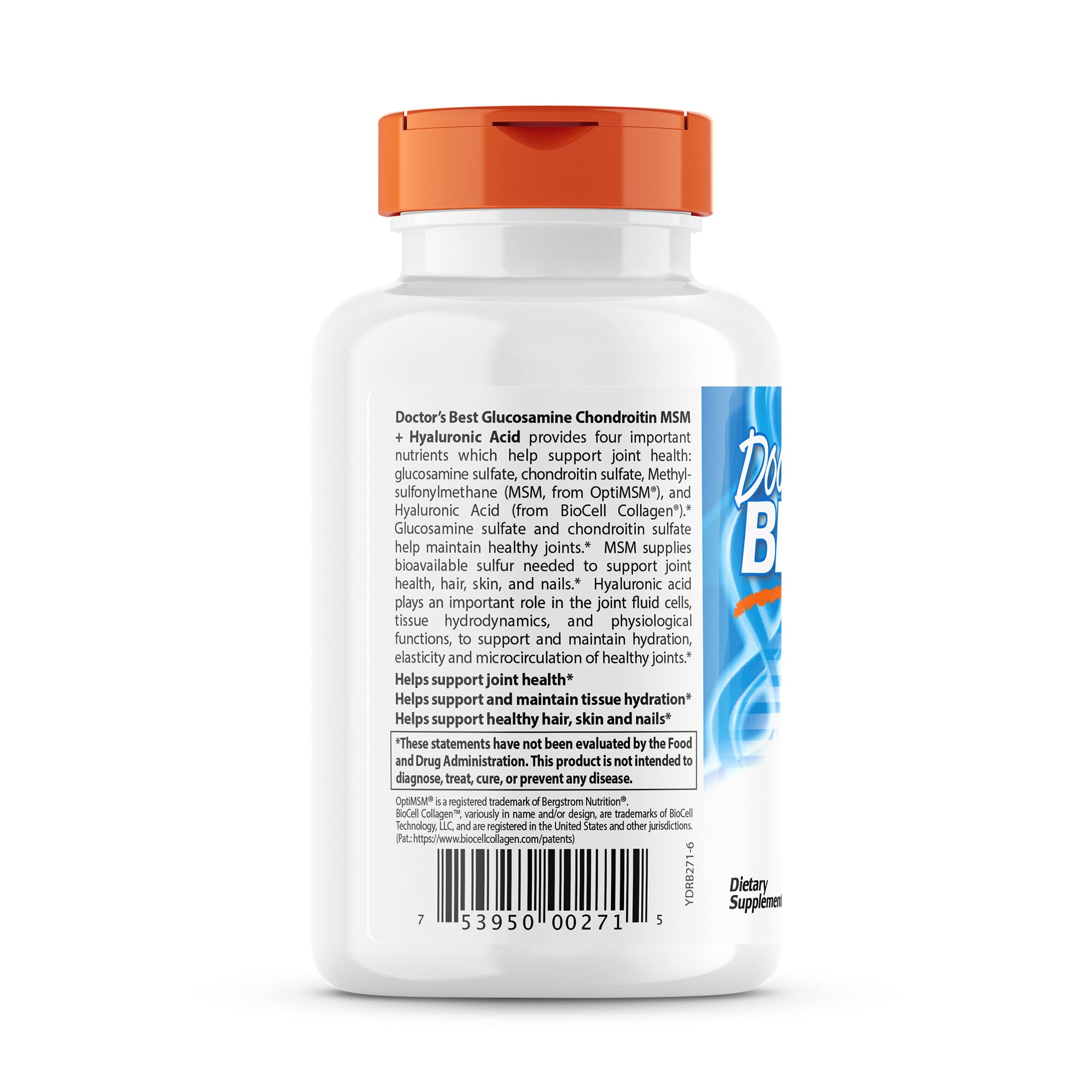 Doctor's Best Glucosamine Chondroitin MSM with Hyaluronic Acid & Biocell Collagen - 150 Capsules for Joint Support, Mobility & Comfort | Non-GMO, Gluten & Soy Free | Ideal for Active Lifestyles, Sports Recovery & Arthritis Relief